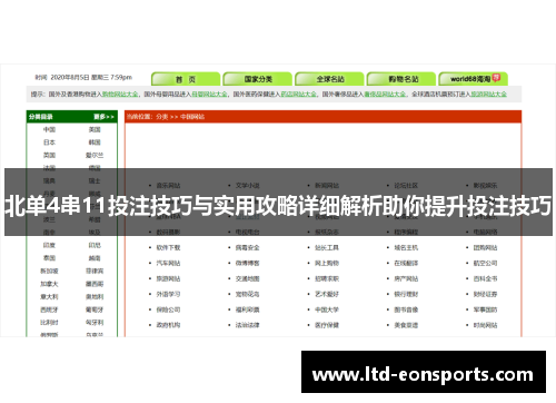 北单4串11投注技巧与实用攻略详细解析助你提升投注技巧